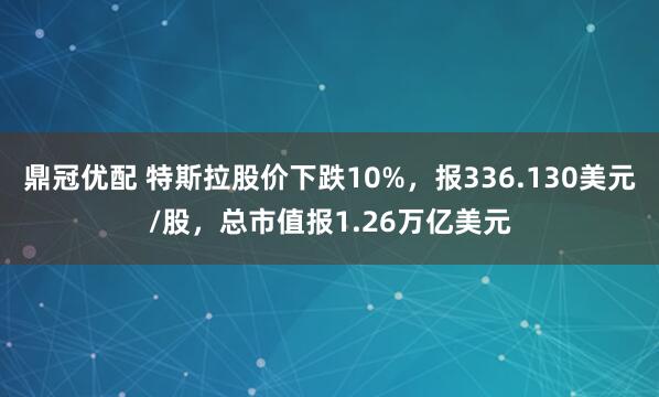 鼎冠优配 特斯拉股价下跌10%，报336.130美元/股，总市值报1.26万亿美元